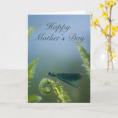 Mothers Day Fern Dragonfly Card カード (黄色い花)
