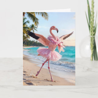 Mother's Day Flamingo In a Pink Tutu カード