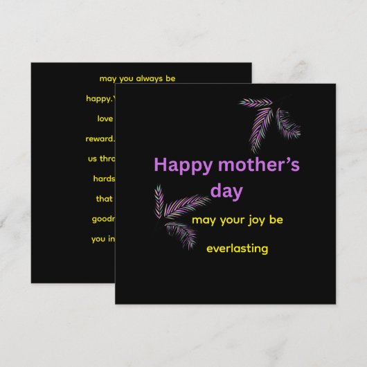 mother's day flat greeting card カード (正面/裏面)