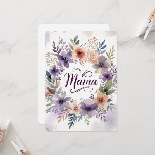Mother's day Flat Greeting Card カード (正面/裏面インサイチュ)