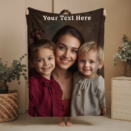 Mothers Day Fleece Blanket Custom Photo Text Gifts フリースブランケット