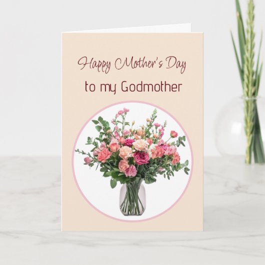 Mother's Day Flowers Bouquet for Godmother カード (正面)
