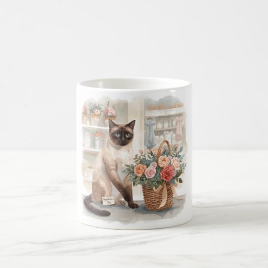 Mother's Day for Cat mom Siamese cat lovers コーヒーマグカップ (中央)