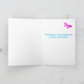 Mothers Day For Partner Pink Roses on Blue カード (内部)