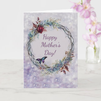 Mothers Day General with Pretty Wreath Butterfly  カード