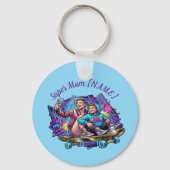 Mother's Day Gift Personalized Neon Mom Son Keyrin キーホルダー (正面)