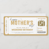Mother's Day Gift Ticket Weekend Getaway Voucher 招待状 (正面)