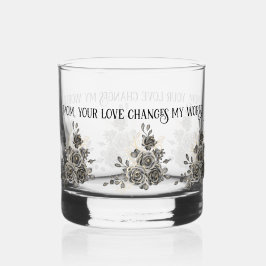 Mother's Day Glass with Sentimental Quote and Blac ウイスキーグラス