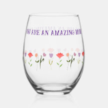 Mother's Day Glass with Warm Sentimental Quote 