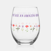 Mother's Day Glass with Warm Sentimental Quote  ステムなしワイングラス (裏面)