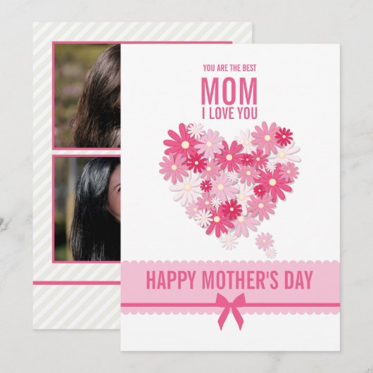 Mother's Day Greeting Card Template カード (正面/裏面)