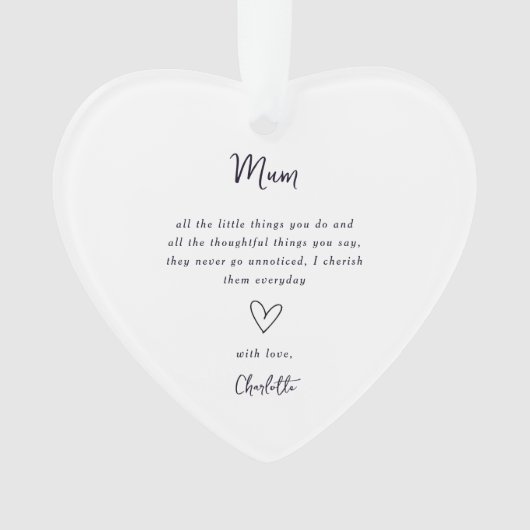 Mother's Day Heart Keepsake Ornament オーナメント (正面)