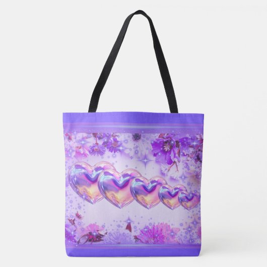 Mother's Day Hearts & Daisey's Tote Bag トートバッグ (正面)