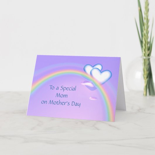 Mothers Day Hearts on Rainbow Card カード (正面)