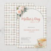 Mother's Day High Tea Invitation Floral Tea Party 招待状 (正面/裏面)