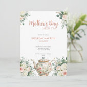 Mother's Day High Tea Invitation Floral Tea Party 招待状 (スタンド正面)