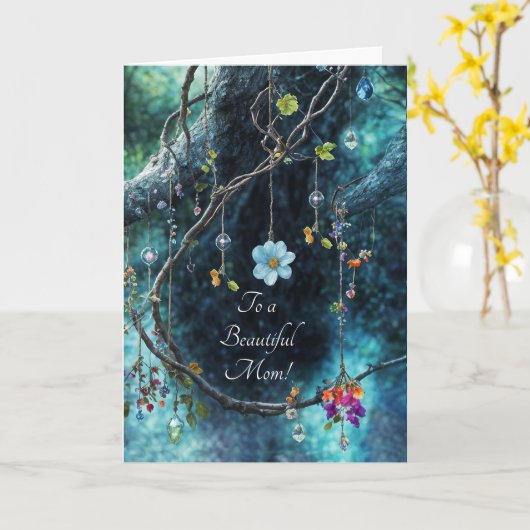 Mothers Day Hippie Bohemian Feel Pretty カード (黄色い花)