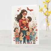 Mother's Day Holiday Folded Greeting Card カード (黄色い花)