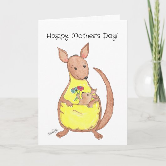 Mother's Day Kangaroo and Baby カード (正面)