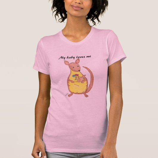 Mother's Day Kangaroo and Baby Tシャツ (正面)