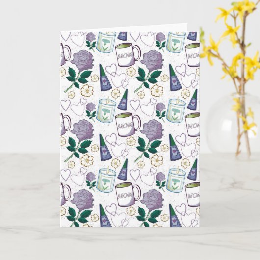 Mother's Day Lavender カード (黄色い花)