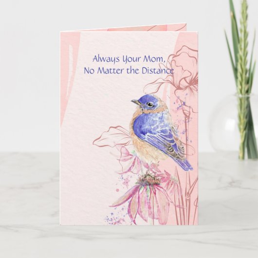 Mother's Day Long Distance Bluebird Garden Bird カード (正面)