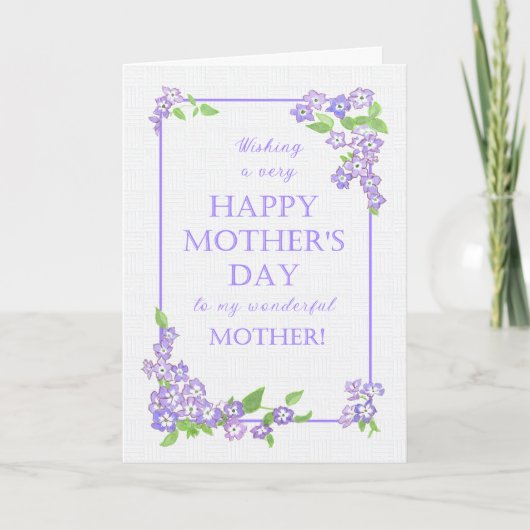 Mother's Day Mauve Phlox花カード カード (正面)