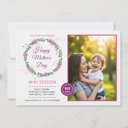 Mother's day mini session template 案内状 (正面)