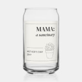 Mother's Day Minimalist Mama Sanctuary Botanical ガラス缶 (正面)
