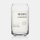 Mother's Day Minimalist Mama Sanctuary Botanical ガラス缶 (裏面)