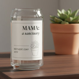 Mother's Day Minimalist Mama Sanctuary Botanical ガラス缶