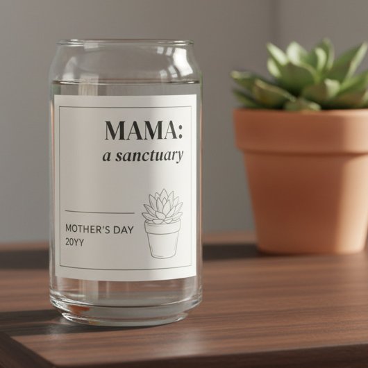 Mother's Day Minimalist Mama Sanctuary Botanical ガラス缶