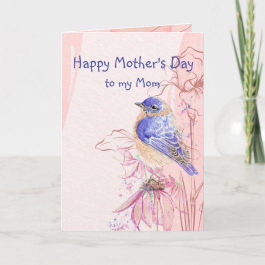 Mother's Day Mom Bible Scripture Bluebirds Flowers カード (正面)