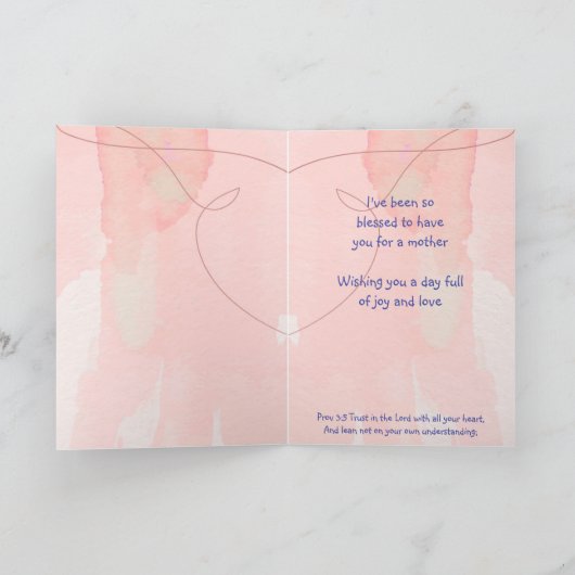 Mother's Day Mom Bible Scripture Bluebirds Flowers カード (内部)