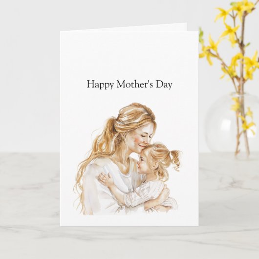 Mother's Day Mom Daughter Blond カード (黄色い花)