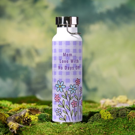 Mothers Day, Mom Love With No Days Off,Modern ウォーターボトル (アウトドア (回転後))