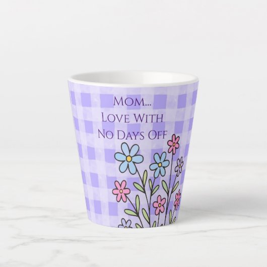 Mothers Day, Mom Love With No Days Off,Modern カフェラテマグ (正面)