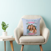 Mother's Day Mom Photo Throw Pillow Roses Lavender クッション (椅子)