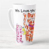 Mother's Day Momma Cat and Kittens カフェラテマグ (左アングル)