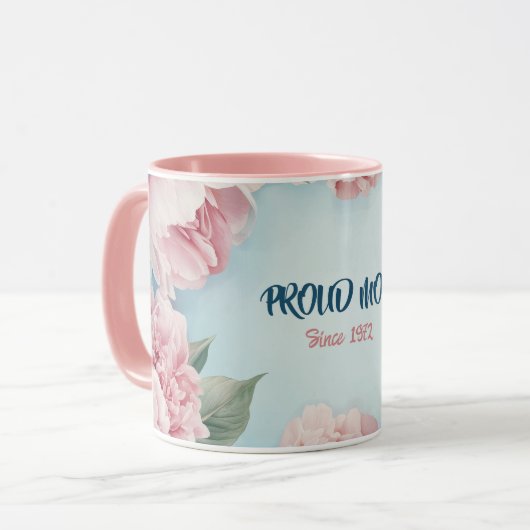 Mother's Day Mug Text "MOM" "Since 1972" マグカップ (正面左)