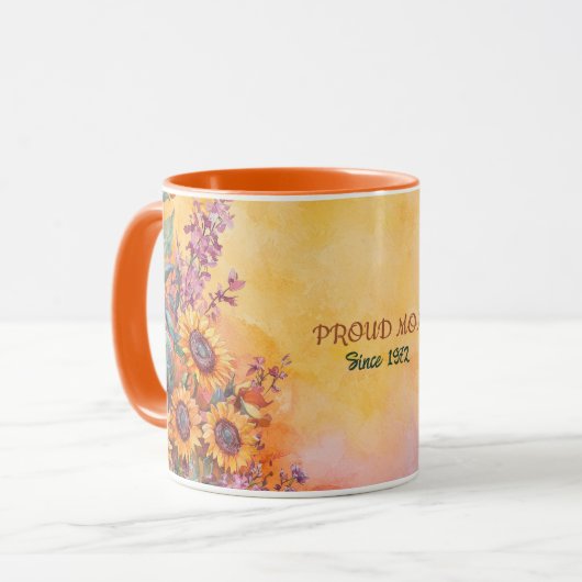 Mother's Day Mug Text "MOM" "Since 1972" マグカップ (正面左)