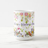 Mother's Day Mug with Floral Backdrop and Heartfel コーヒーマグカップ (中央)