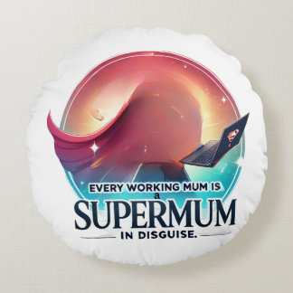 Mother's Day office gift Supermum AI art  ラウンドクッション