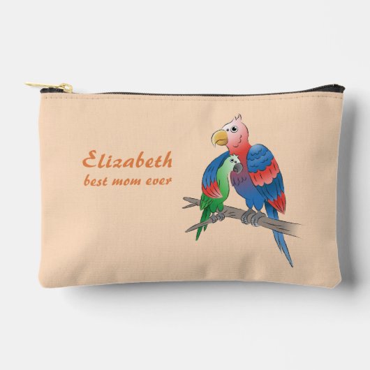 Mother's Day Parrots アクセサリーポーチ (正面)