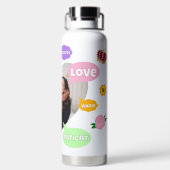 Mothers Day Photo Word Clouds Best Mom Mother ウォーターボトル (背面)