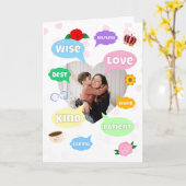 Mothers Day Photo Word Clouds Best Mom Mother カード (黄色い花)