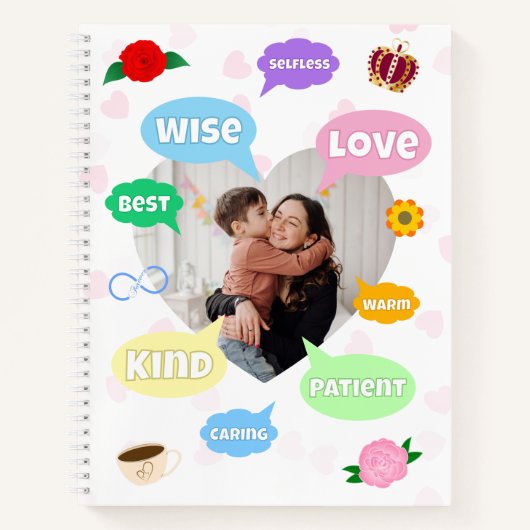 Mothers Day Photo Word Clouds Best Mom Mother ノートブック (正面)