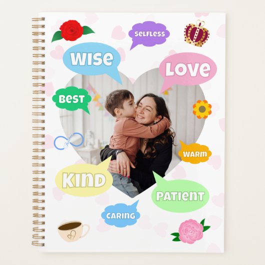 Mothers Day Photo Word Clouds Best Mom Mother プランナー手帳 (正面)