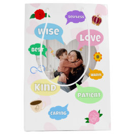 Mothers Day Photo Word Clouds Best Mom Mother ミディアムペーパーバッグ