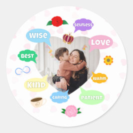 Mothers Day Photo Word Clouds Best Mom Mother ラウンドシール